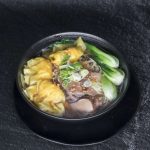 HONGKONG NOODLE SOUP WITH SHRIMP DUMPLING AND VEGETABLES