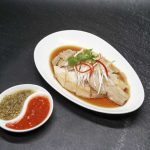 POACHED HAINAN CHICKEN VILLAGE  WITH GINGER SAUCE( 1 WHOLE )