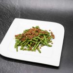 SAUTEED BABY FRENCH BEAN WITH DRY SHRIMPAND MINCED BEEF 