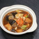 STEWED BEANCURD WITH SEAFOOD AND X.O SAUCE IN CLAY POT